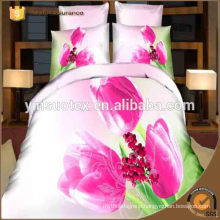 100% Polyester Wholesale fabric fashion pink design luxury home textile 3D bedding set